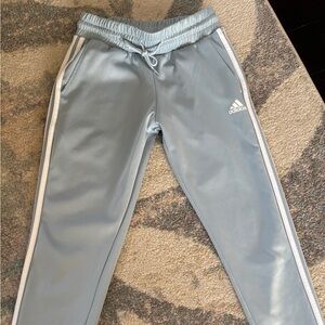 adidas aeroready  baby Blue Joggers with White Side Stripes